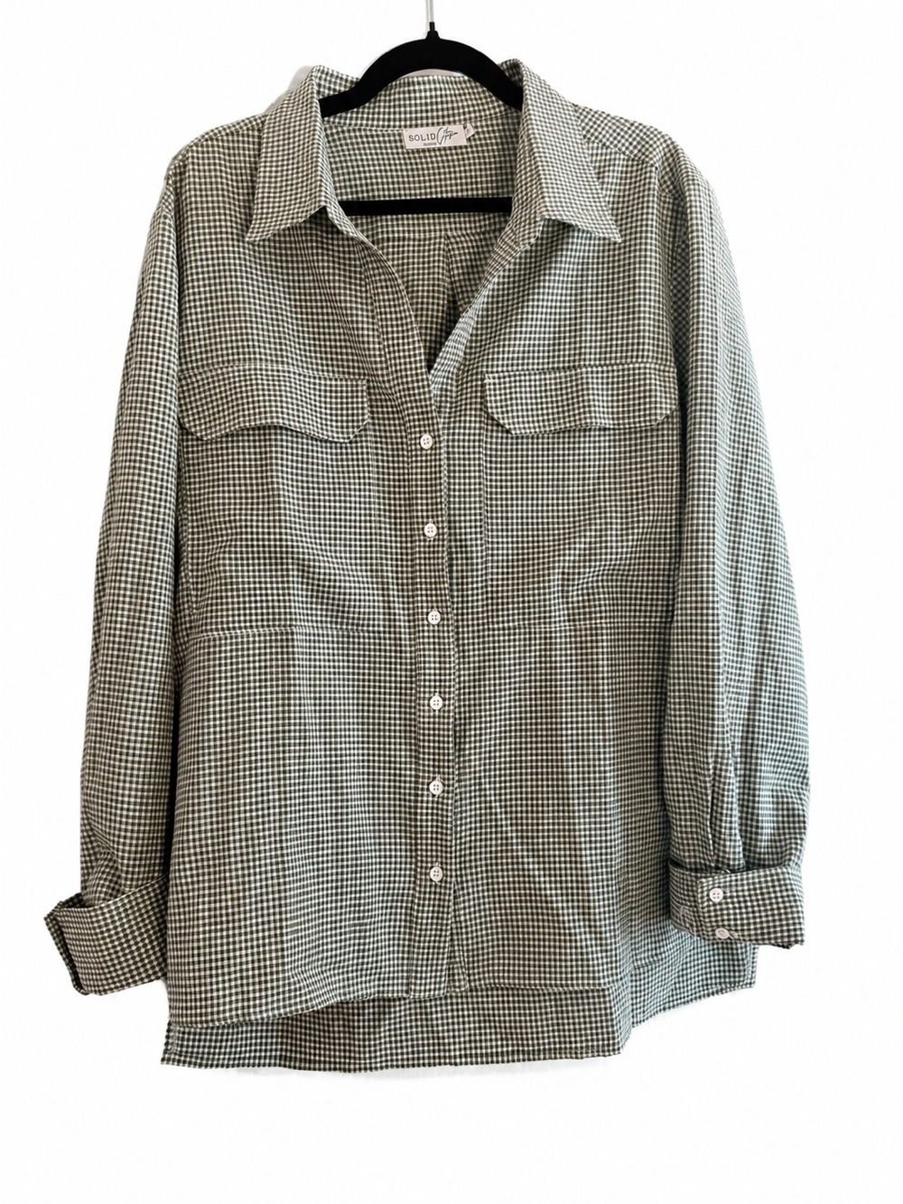 Solid Citizen Equestrian Seersucker Button Down Shirt in Olive - XL